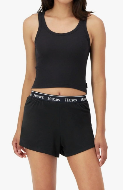 Hanes Women's Originals Comfywear Rib Crop Tank and Sleep Shorts, 2-Piece Set 

 #LTKActive #LTKU #LTKSaleAlert