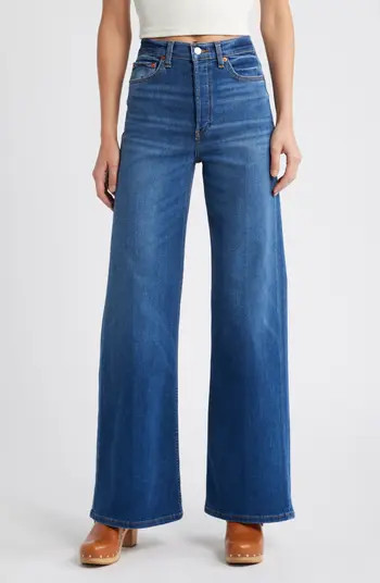 Re/Done '70s Twisted Seam High Waist Wide Leg Jeans | Nordstrom | Nordstrom