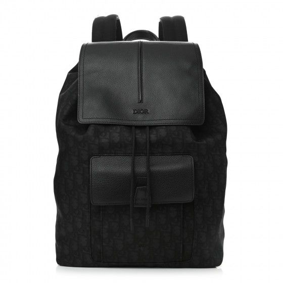 CHRISTIAN DIOR Oblique Motion Backpack Black | Fashionphile