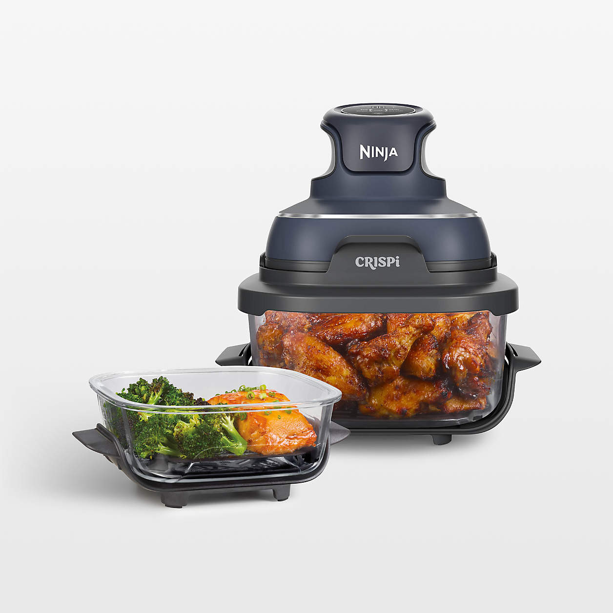 Ninja Crispi 4-in-1 Portable Glass Air Fryer Cooking System in Cyberspace + Reviews | Crate & Bar... | Crate & Barrel