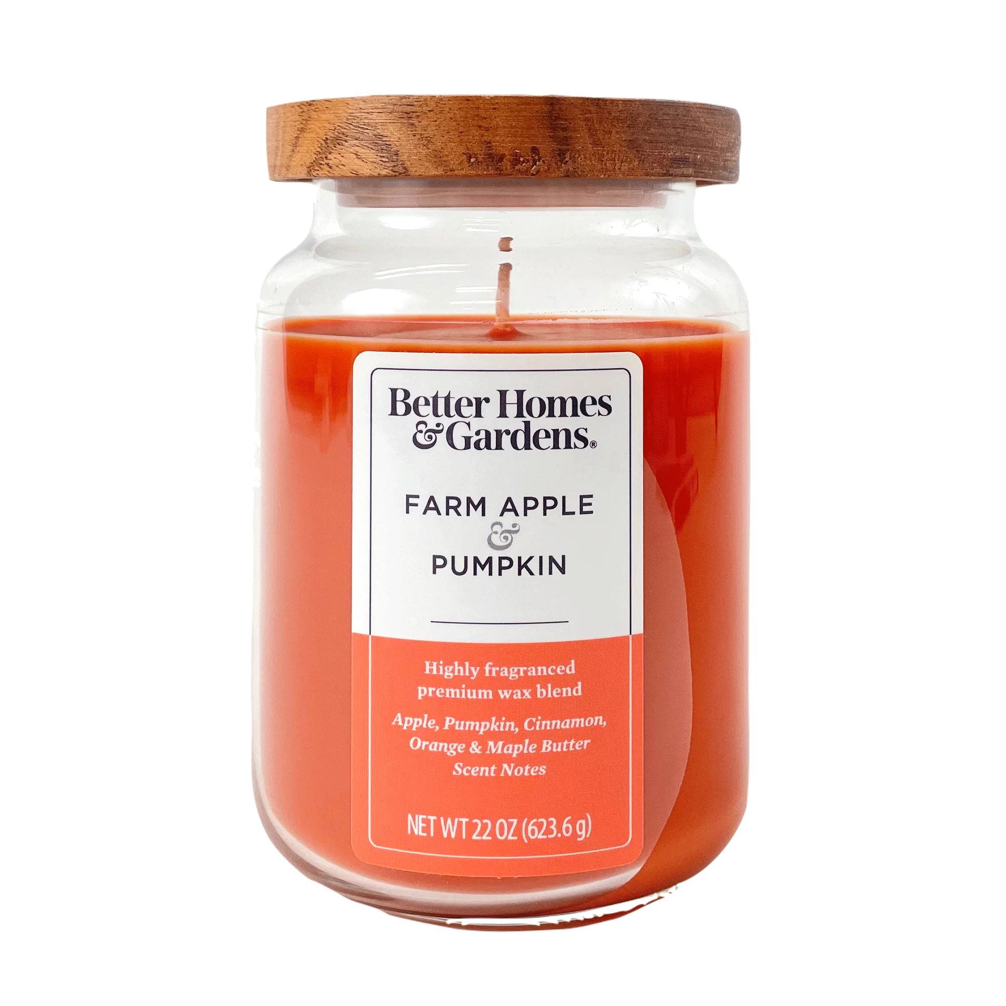 Better Homes & Gardens 22oz Farm Apple Pumpkin Single-Wick Candle - Walmart.com | Walmart (US)