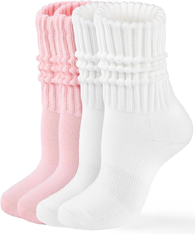 HONGTEYA Crew Socks for Women Cozy Cotton Slouchy Athletic Socks Slouch Boot Calf Workout Socks S... | Amazon (US)