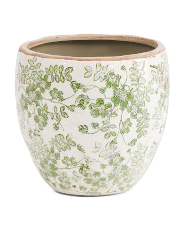 7.5x6.5 Floral Distressed Indoor Planter | TJ Maxx