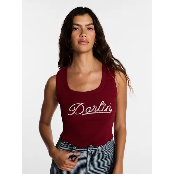 Kacey Lee Women's Darlin Graphic Cutaway Tank Top, Sizes XS-XXL | Walmart (US)