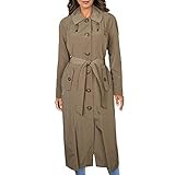 LONDON FOG Women's Long Single-Breasted Trench Coat, Vintage Khaki, 10 | Amazon (US)