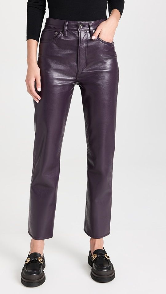 Recycled leather 90's Pinch Waist: High Rise Straight Jeans | Shopbop