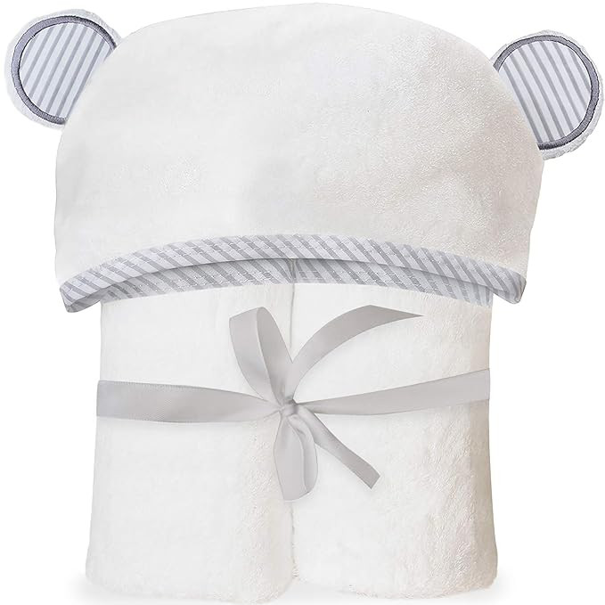 Ultra Soft Bamboo Hooded Baby Towel - Hooded Bath Towels with Ears for Babies, Toddlers - Large B... | Amazon (US)
