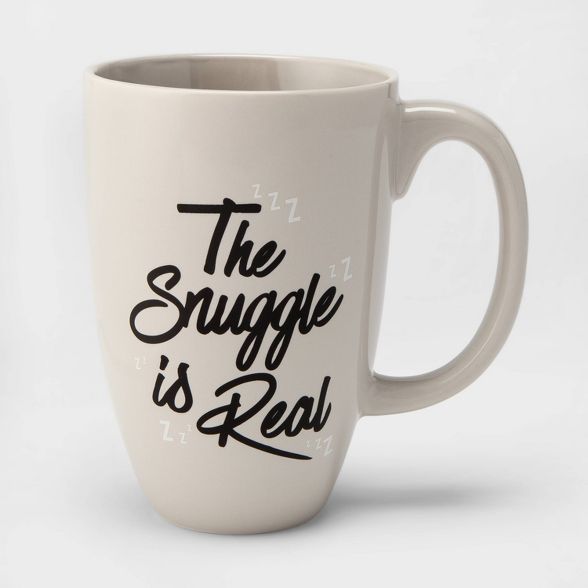26oz Porcelain The Snuggle is Real Mug Beige - Threshold™ | Target