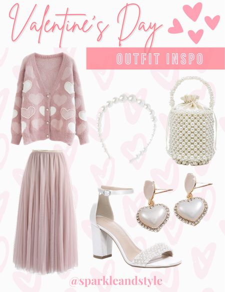 Valentine’s Day Outfit Inspo: This outfit is perfect if you want to be comfy and cute! This pink heart print sweater has some pearl details which is so chic and pretty! I styled it with this gorgeous pink tulle skirt that has a subtle sparkle to it, pearl headband, pearl bucket purse, white pearl block heels, and white heart earrings! 🤍💕

Valentine’s Day outfit, Valentine’s Day styles, Valentine’s Day fashion, Galentine’s Day outfit, Galentine’s Day styles, Galentine’s Day fashion

#LTKstyletip #LTKunder100 #LTKFind