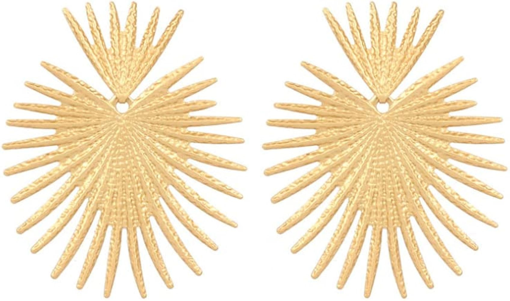 Gold star earrings, celestial earrings, metal star earrings, geometric earrings, statement earrin... | Amazon (US)