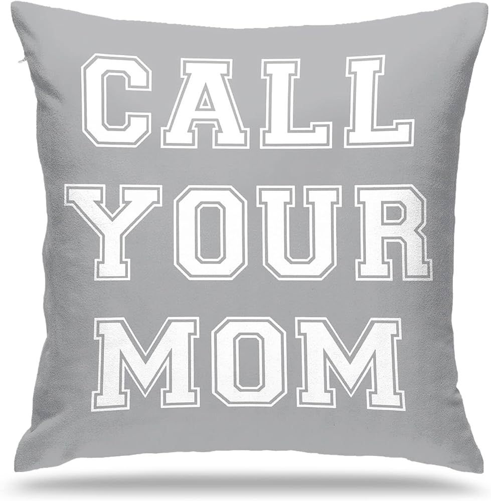 Call Your MOM,Velvet Throw Pillow Covers,Pillowcase,Funny Pillows College Decor,Decorations for Y... | Amazon (US)