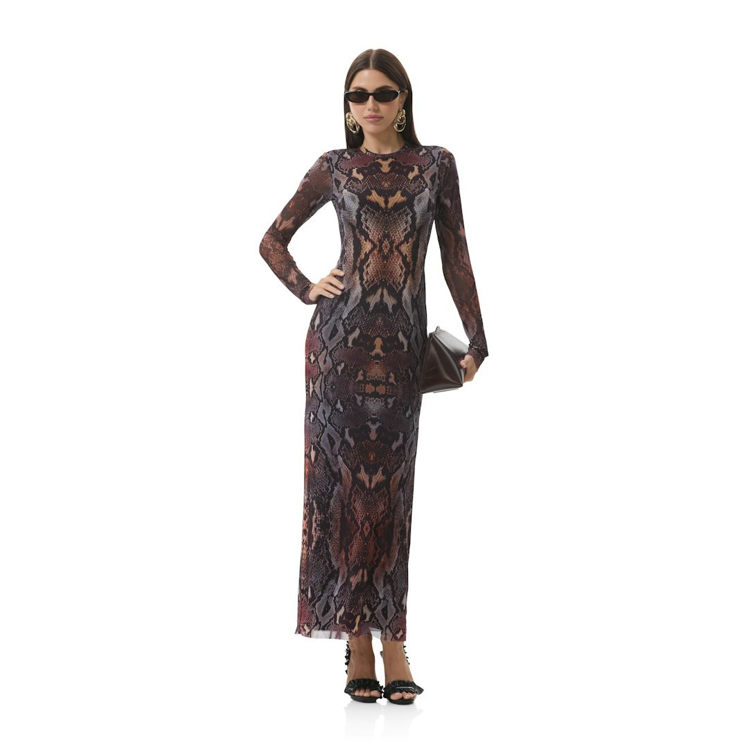 Didi Dress - Placed Umber Snake | ShopAFRM