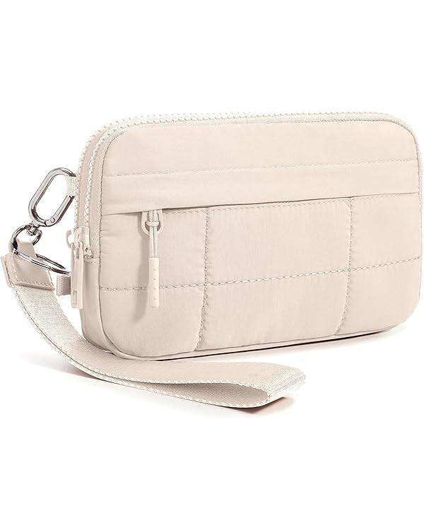 Small Crossbody Bags for Women Nylon Quilted Wristlet RFID Wallets with 4 Zipper Carry All Purse ... | Amazon (US)
