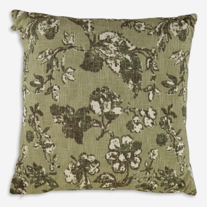 Green Floral Cushion 46x46cm | TK Maxx