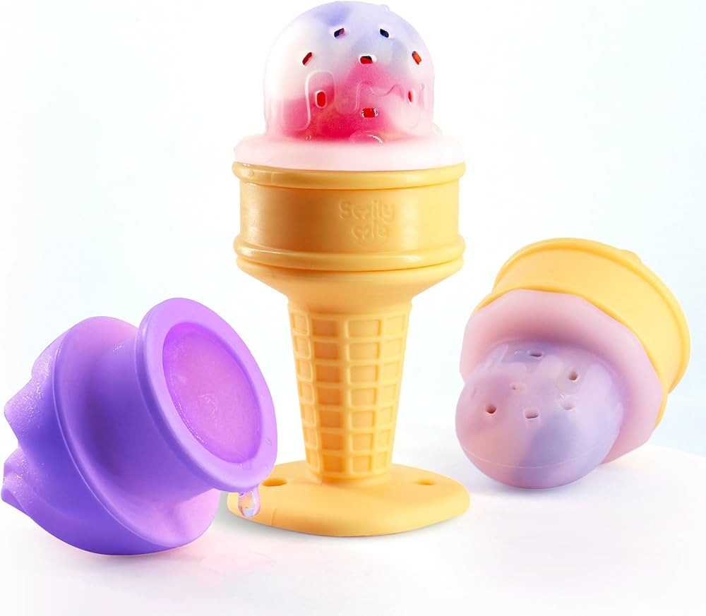 Smily Mia Baby Fruit Food Feeder & Freezer Teether Combo, ICY Bite Ice Cream Teether for Baby Coo... | Amazon (US)