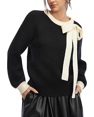 Women's Sweaters Long Sleeve Crew Neck Oversized Sweaters for Women 2025 Fall Warm Outfits Old Mo... | Amazon (US)