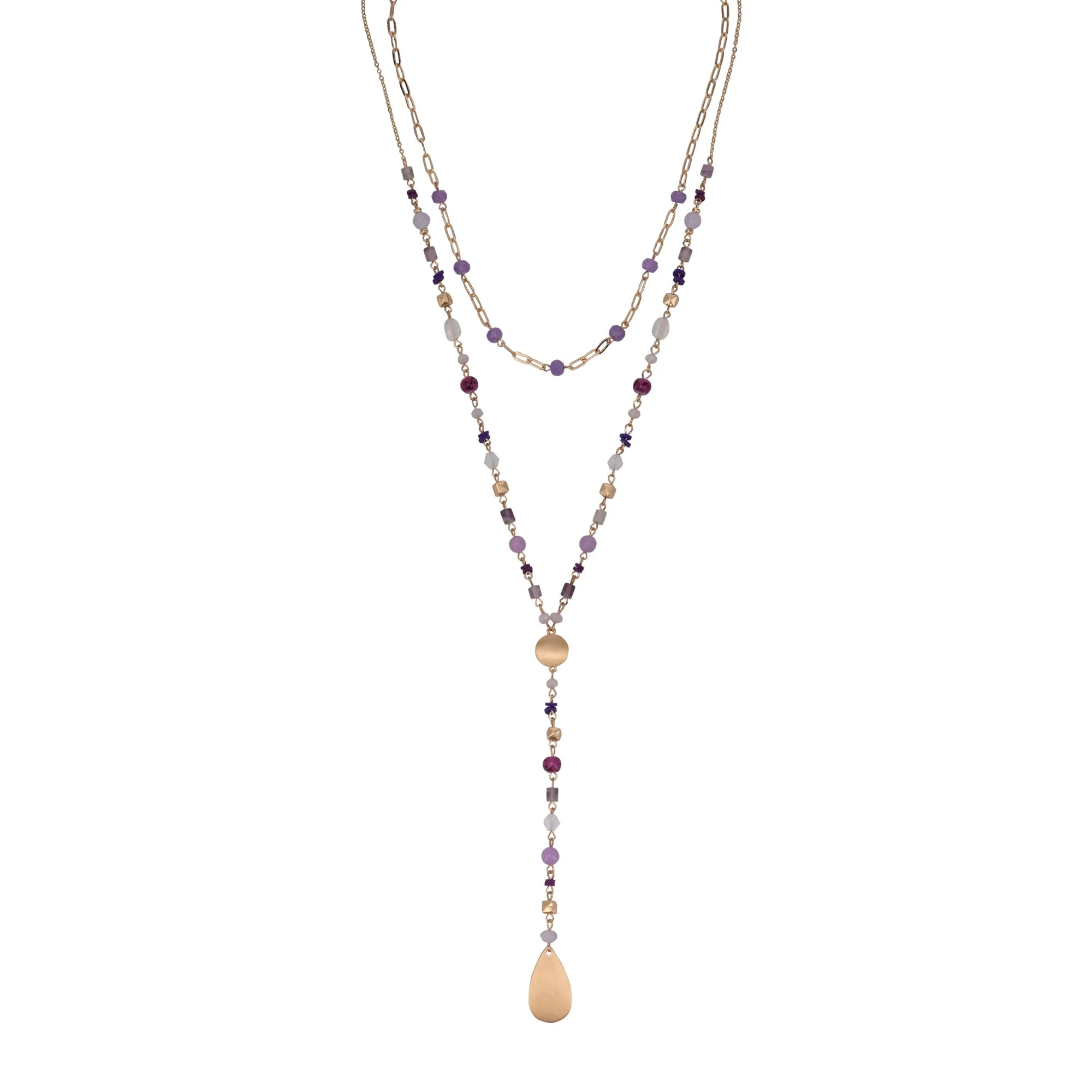 The Pioneer Woman - Women's Jewelry, Gold-tone Beaded Y-Necklace Set | Walmart (US)