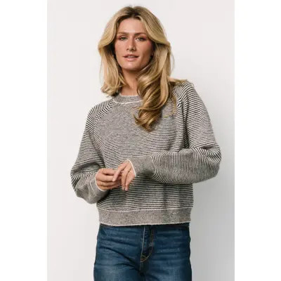 Baltic Børn Zadie Striped Sweater in Black/multi Color at Nordstrom, Size X-Large | Nordstrom