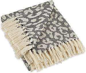 DII Bold Eclectic Leopard Woven Throw, 50x60, Black with White Spots | Amazon (US)