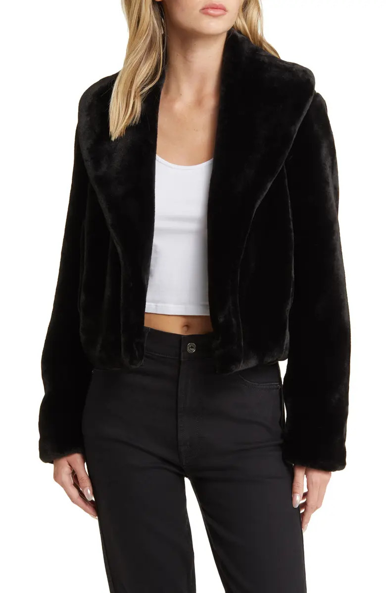 Shawl Collar Faux Fur Jacket | Nordstrom