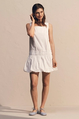 English Factory Sleeveless Square-Neck Bubble Mini Dress | Anthropologie (US)