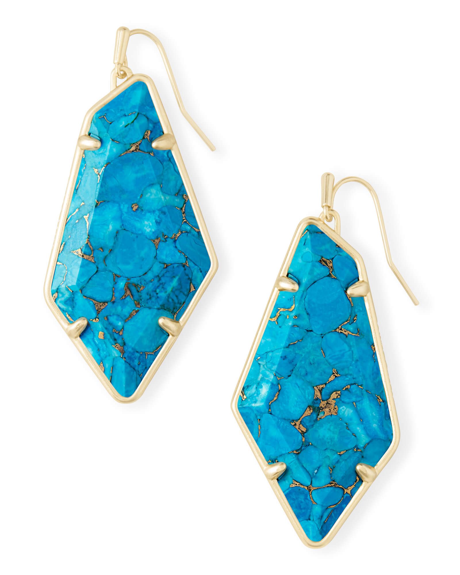 Emilia Gold Drop Earrings in Bronze Veined Turquoise Magnesite | Kendra Scott
