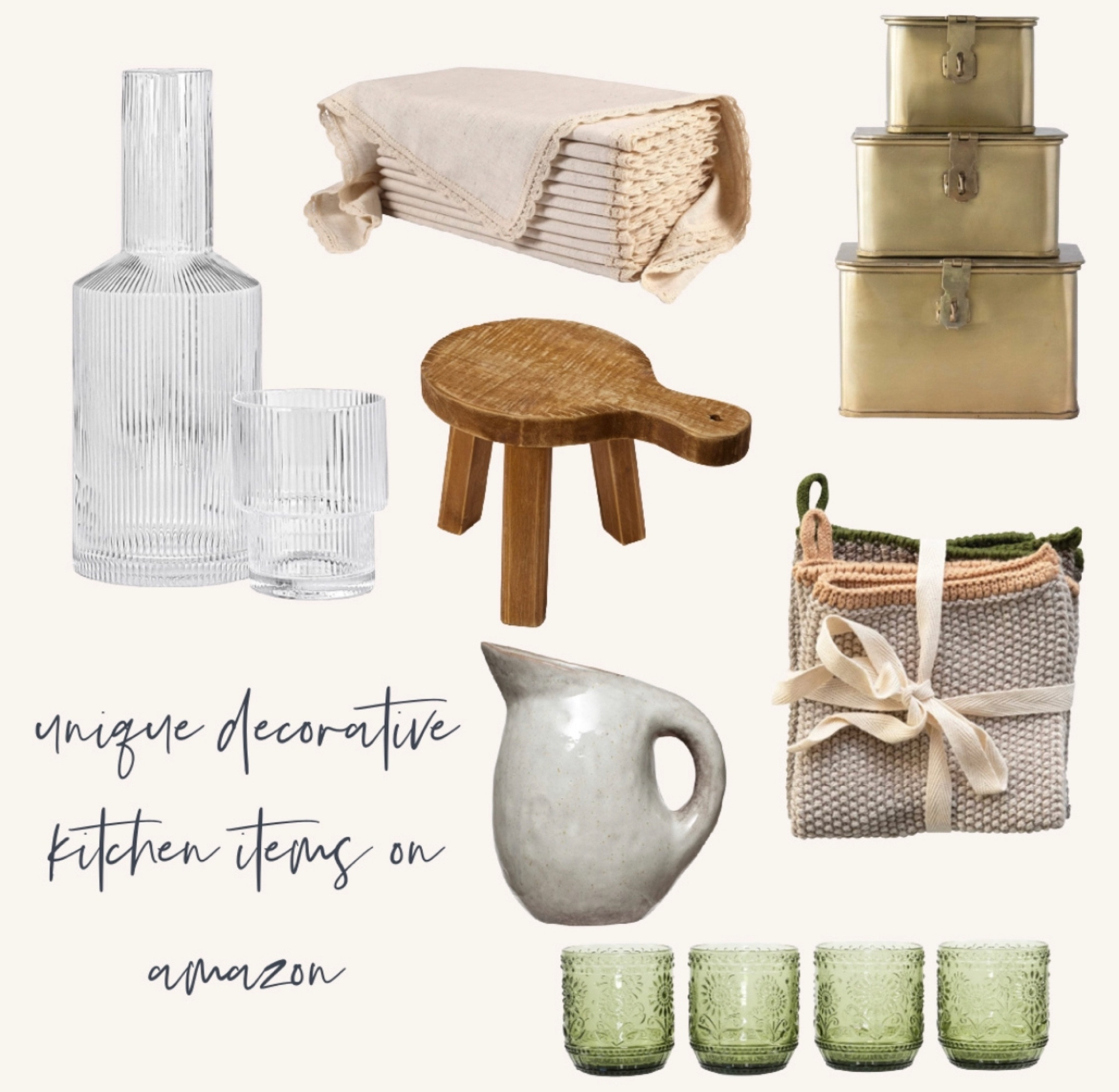 storage, napkins, dish cloths, cups, pitcher

#LTKunder50 #LTKhome #LTKstyletip