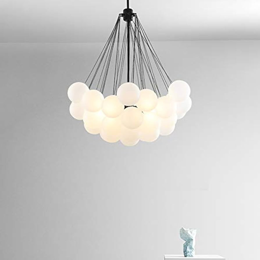 LITFAD Modern Stylish Bubble Ball Chandelier Ivory Glass 37 Lights LED Pendant Light Dining Room ... | Amazon (US)