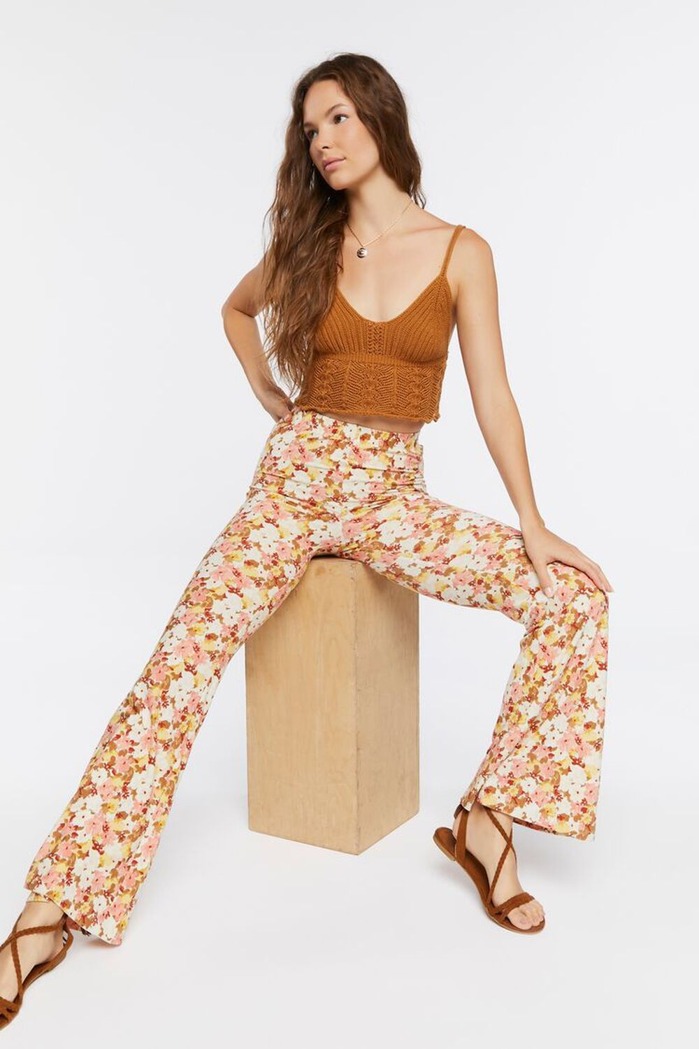 Jordyn Floral Print Flare Pants | Forever 21 | Forever 21 (US)