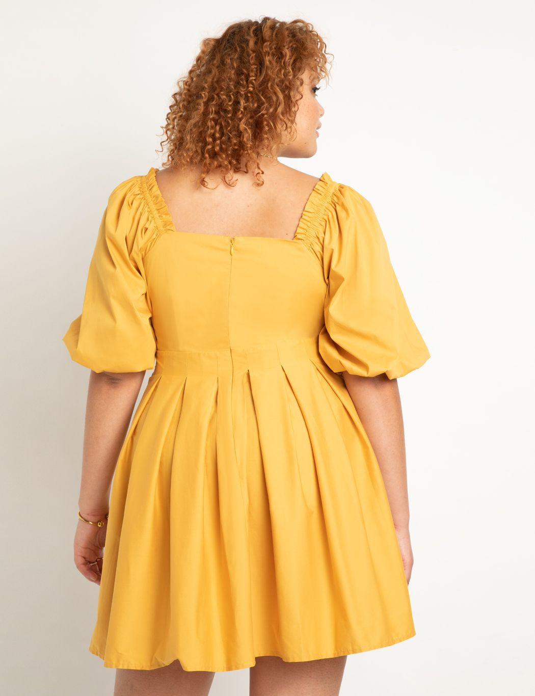 Twist Bodice Puff Sleeve Dress | Eloquii