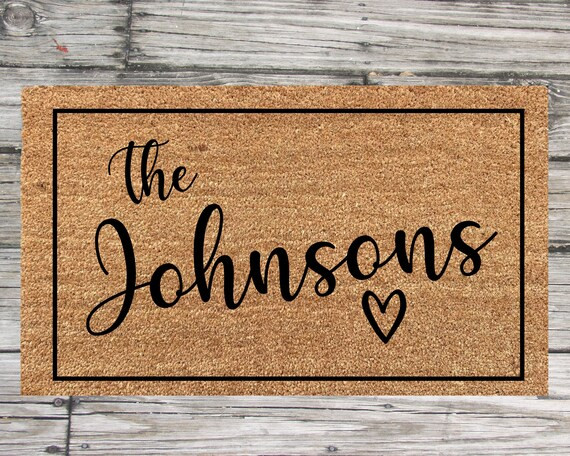 Housewarming Gift, Family Name Doormat, Personalized Doormat, Closing Gift, Custom Family Welcome... | Etsy (US)