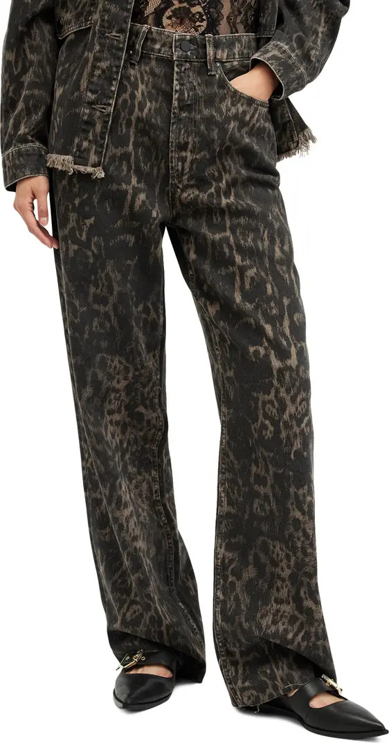AllSaints Blake Print Wide Leg Jeans | Nordstrom | Nordstrom