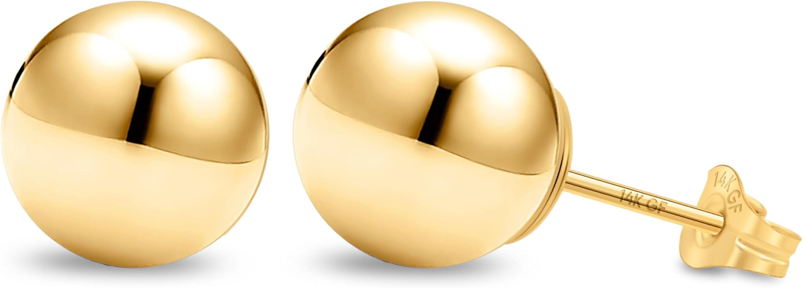 Kezef 14K Gold Filled Ball Stud Earrings for Women - Thick 14K Gold Layer, Hypoallergenic for Sen... | Amazon (US)