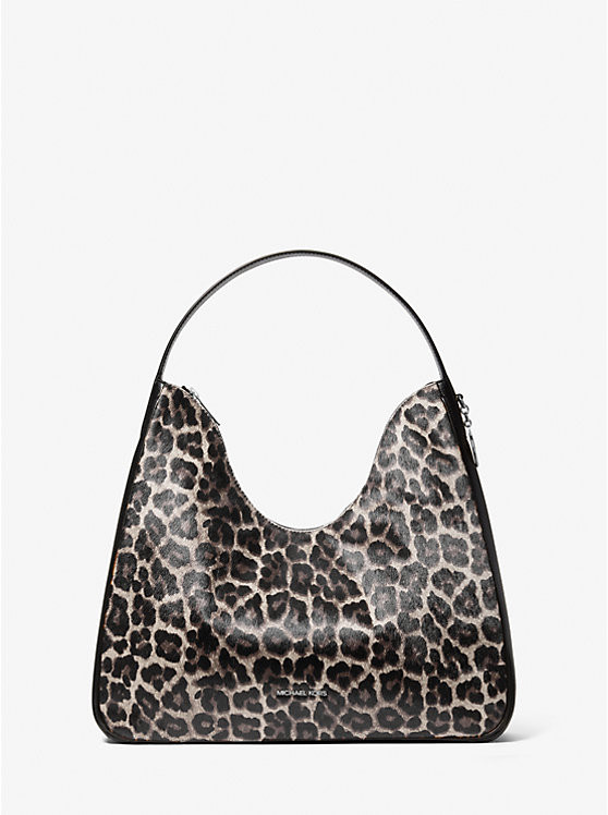 Nayla Medium Leopard Print Calf Hair Hobo Shoulder Bag | Michael Kors US