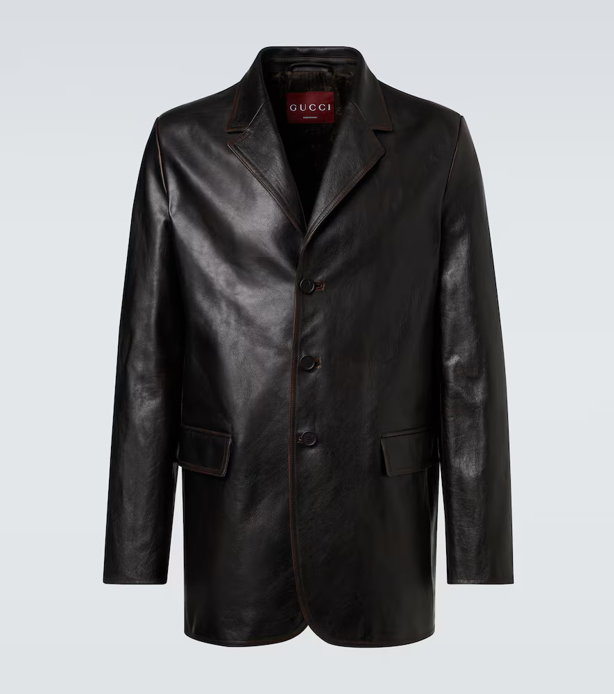 Gucci Leather blazer | Mytheresa (UK)