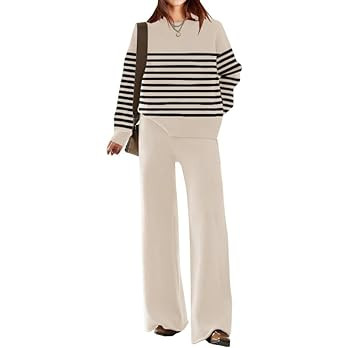 ETCYY NEW Womens Elegant Lounge Sets Knitted Sweatsuit Sets 2 Piece Outfits with Sweater Tops and... | Amazon (US)