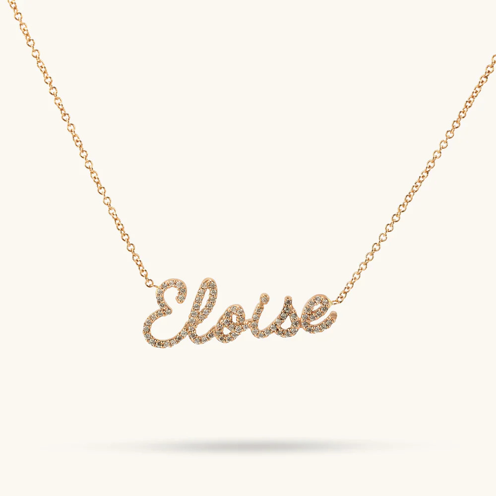 Classic Cursive Diamond Name Necklace | Happy Jewelers