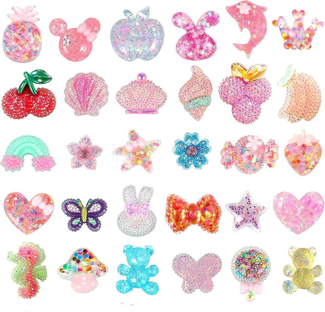 30 40PCS Shoe Charms for Crock Bubble Slides Bogg Bag Cute Preppy Shoes Decorations Charms Pins f... | Amazon (US)