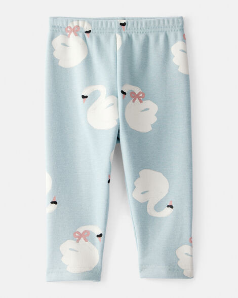 Baby Girl Swan Pull-On Stretch Cozy Leggings - Blue | Carter's Inc
