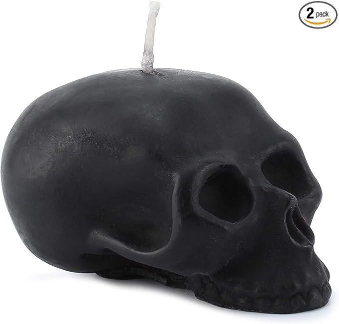 Darware Large Skull Candles (2-Pack, Black); 4.75 x 3-Inch Decorative Themed Candles for Hallowee... | Amazon (US)