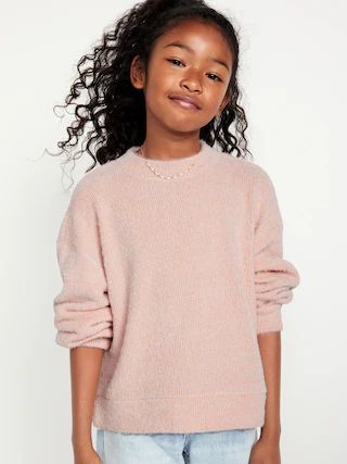 Textured-Chenille Mock-Neck Sweatshirt for Girls | Old Navy (US)