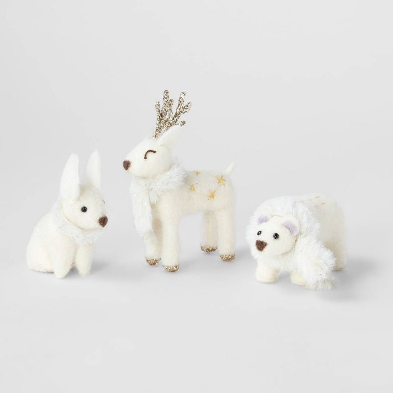 3pc Decorative Fabric Animal Set White - Wondershop™ | Target