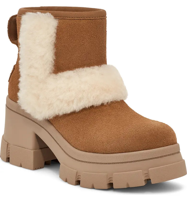 UGG® Brooklyn Sunburst Waterproof Bootie with Genuine Shearling Trim (Women) | Nordstrom | Nordstrom