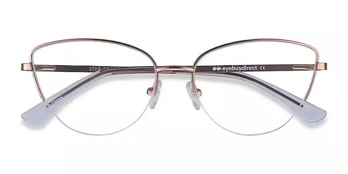Star Cat Eye Rose Gold Glasses for Women | Eyebuydirect | EyeBuyDirect.com
