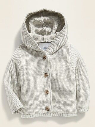 Relaxed Button-Front Hooded Sweater for Baby | Old Navy (US)