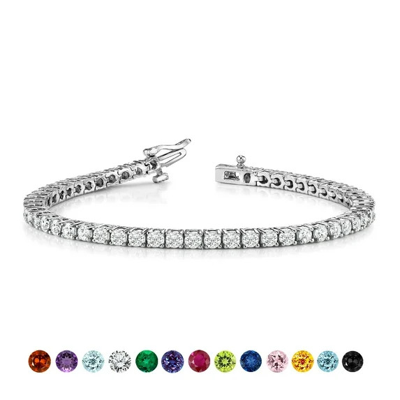 JeenMata 5.5 Carat April Cubic Zirconia - Round Cut Birthstone Tennis Bracelet Eternity Design - ... | Walmart (US)