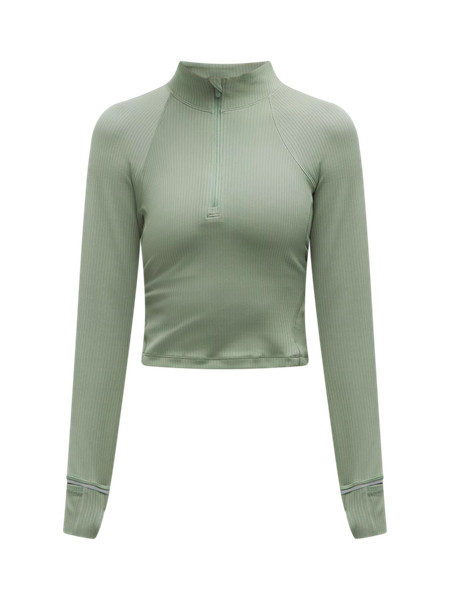 It's Rulu Ribbed Cropped Half Zip | Women's Long Sleeve Shirts | lululemon | Lululemon (US)