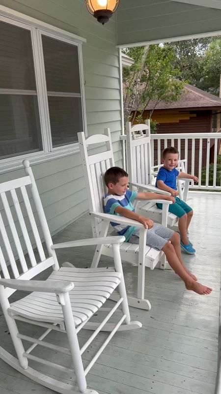 Elevate the outdoor look of your home patio with these white wood rocking chairs! #homeinspo #walmartfinds #modernhome #furniturefinds 

#LTKVideo #LTKstyletip #LTKhome