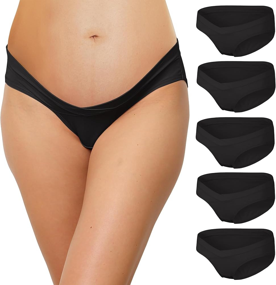 INNERSY Womens Maternity Knickers Cotton Pregnancy Panties Under Bump C Section Underwear Pack of... | Amazon (UK)