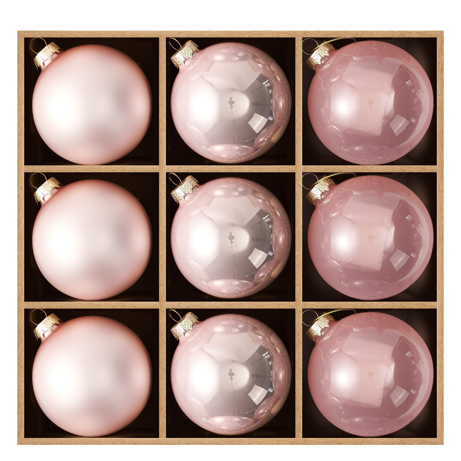 DN DECONATION Christmas Tree Decorations Ball, Pink Glass Christmas Ball Ornaments Set of 9, 3.14... | Amazon (US)